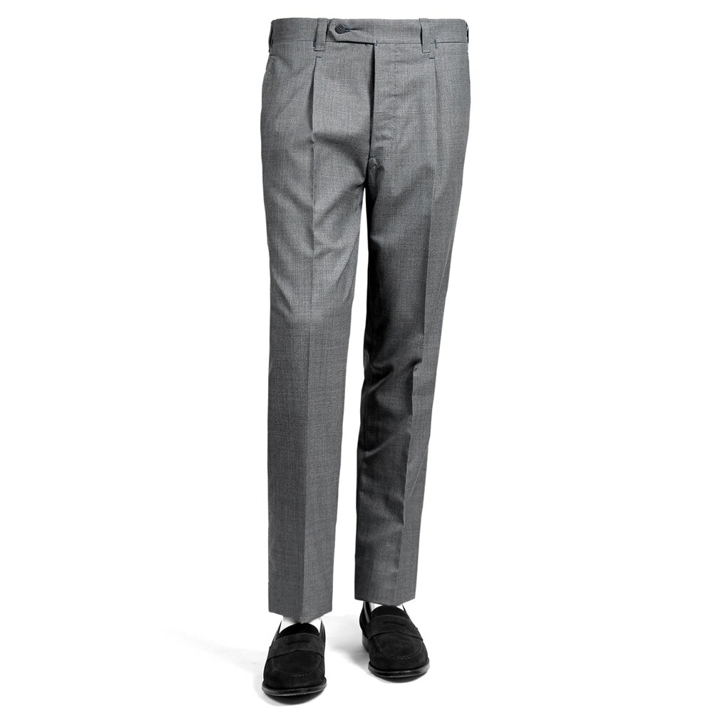 レスパーデ Le Spade ／ 【国内正規品】 ／ CANONICO Super120’sウールトロピカル手縫い1プリーツパンツ（ミディアムグレー）【ハンガー便選択OK】／ メンズ イタリア ナポリ ナポリ仕立て 手縫い 丸縫い ビジネス スラックス