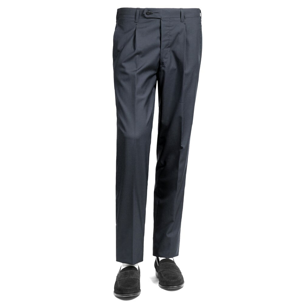 【ポイント10倍】レスパーデ Le Spade ／ 【国内正規品】 ／ CANONICO Super120’sウールトロピカル手縫い1プリーツパンツ（ダークネイビー）【ハンガー便選択OK】／ メンズ イタリア ナポリ ナポリ仕立て 手縫い 丸縫い ビジネス スラックス