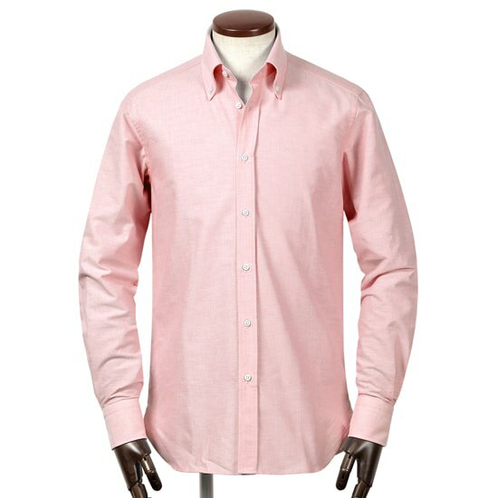 【クーポン配布中】ギローバー GUY ROVER ／ コットンオックスフォードボタンダウンカラーシャツ「C1940」（ピンク）／ オールシーズン メンズ イタリア 長袖 ドレスシャツ ビジネスシャツ 無地 通年定番のサムネイル