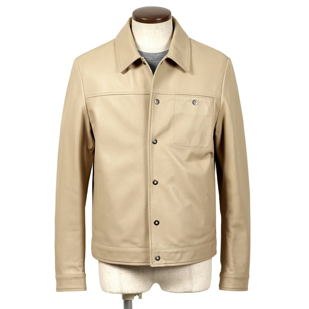 【ポイント10倍】【SALE】ルッフォ RUFFO / ラムナッパレザートラッカージャケット「FRED」(ミルクティー)【ハンガー便選択OK】/ 秋冬 メンズ ...