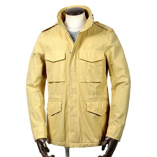 アスペジ ASPESI ／  ／ 製品染めコットンギャバジンM-65ジャケット「MINIFIELD COT」（パステルイエロー）／ 3シーズン M65ジャケット メンズ アウター ミリタリージャケット ペールトーン