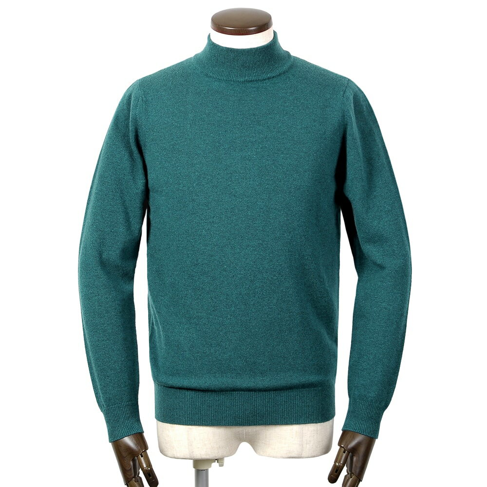 【ポイント10倍】アレッサンドロルッピ Alessandro Luppi ／ 23-24AW CASA DEL FILATOウールカシミヤハイゲージモックネックニット「12302」（SMERALDO／エメラルドグリーン）／ 秋冬 メンズ イタリア ハイネック カシミヤニット エクストラファインメリノウールのサムネイル