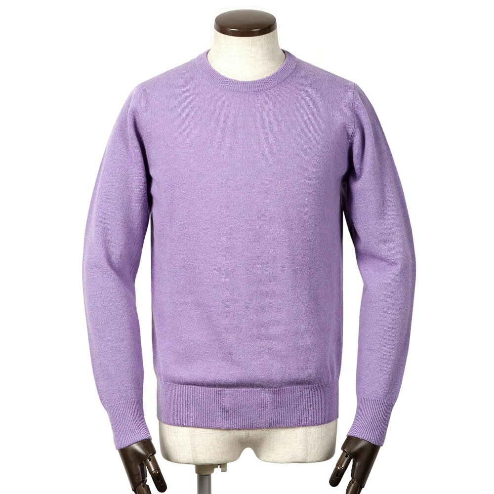 アレッサンドロルッピ Alessandro Luppi ／ 23-24AW CASA DEL FILATOウールカシミヤハイゲージクルーネックニット「12301」（LAVANDA／ラベンダー）／ 秋冬 メンズ イタリア カシミヤニット 無地