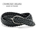 シャンボールセリエ CHAMBORD SELLIER / 【国内正規品】 / フレンチブライドレザーメッシュプンターレベルト「CATUS」(MARINE/ネイビ...