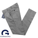 ジェルマーノ GERMANO ／ 23-24AW ZIGNONEウールストレッチフランネル1プリーツパンツ「321G-7615（CITY）」（ライトグレー）／ 秋冬 メンズ イタリア ボトムス スラックス ウールパンツ ビジネス 無地 ジニョーネ