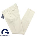 ジェルマーノ GERMANO ／ 23-24AW 製品染めコットンストレッチ細親子畝コーデュロイ1プリーツパンツ「521G-7909（CITY）」（オフホワイト）／ 秋冬 メンズ コーデュロイパンツ コットンパンツ 無地 オリンピアス