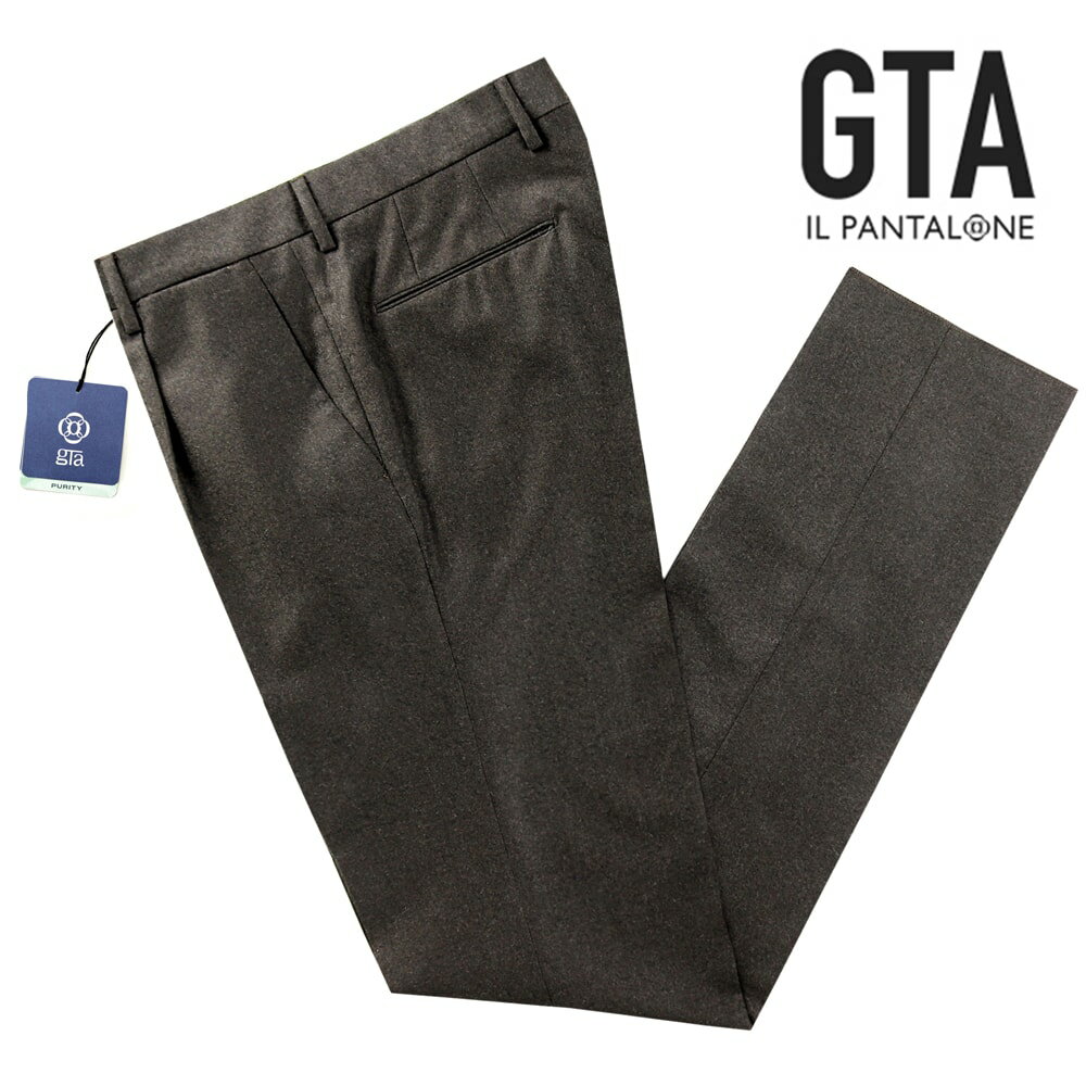 【スーパーSALE／返品・交換不可】ジーティーアー GTA ／ 【国内正規品】 ／ 23-24AW ANGELICO Super100’sウールサキソニー1プリーツパンツ 811 ダークブラウン ／ 秋冬 メンズ ボトムス スラ…