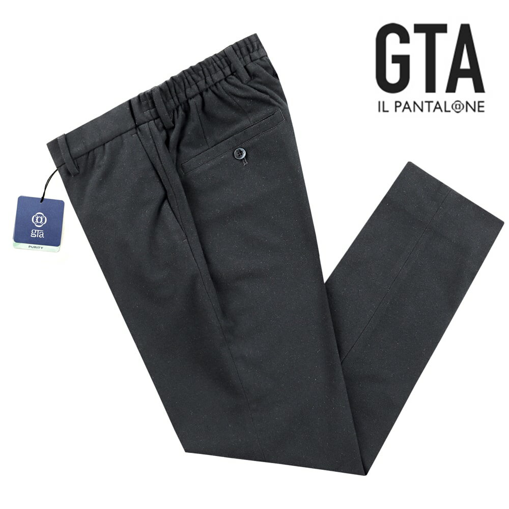 ジーティーアー GTA ／  ／ 23-24AW ストレッチテクノフランネルシャーリングパンツ「DAVIDE」（ネイビー）／ ダビデ ダヴィデ 秋冬 メンズ イタリア フランネルパンツ 無地