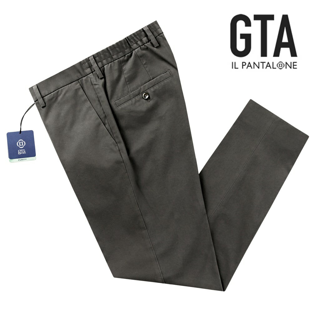 ジーティーアー GTA ／  ／ 23-24AW コットンストレッチブラッシュドツイルシャーリングパンツ「DAVIDE」（ダークグレー）／ ダビデ ダヴィデ 秋冬 メンズ イタリア チノパン 無地