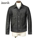 ジーニック JEANIK ／ 【国内正規品】 ／ ワンウォッシュコットンブラックデニムジャケット「JEANIK0102」（ワンウォッシュブラック）／ Gジャン ジージャン リーバイス 2nd メンズ 日本 岡山 イタリア