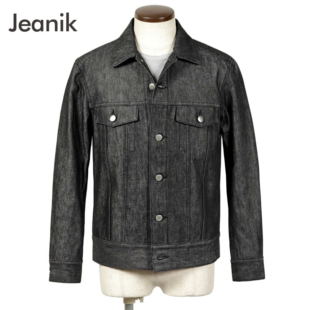 ジーニック JEANIK ／  ／ ワンウォッシュコットンブラックデニムジャケット「JEANIK0103」（ワンウォッシュブラック）／ Gジャン ジージャン リーバイス 3rd メンズ 日本 岡山 イタリア