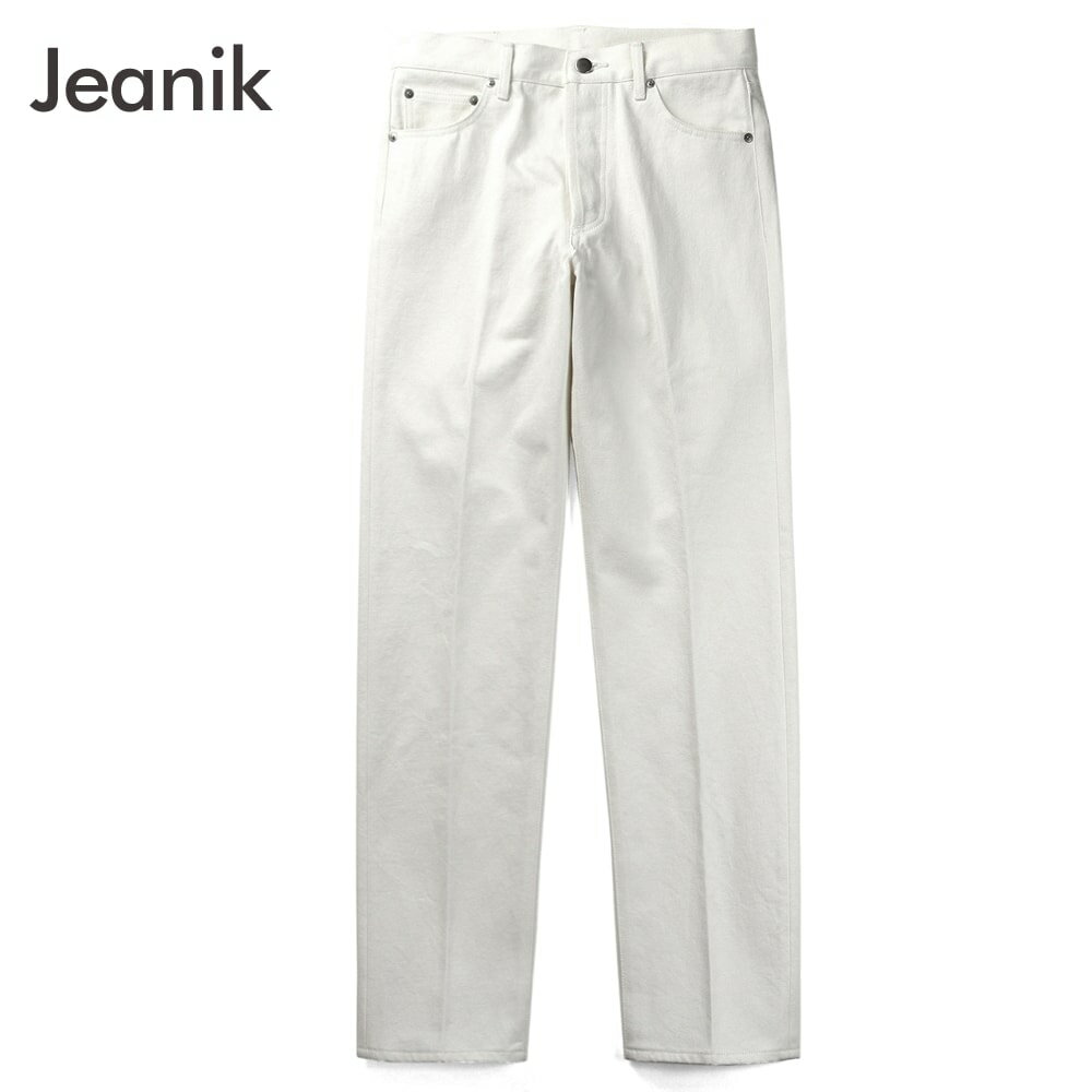 楽天粋な着こなし　楽天市場店【クーポン対象】【SALE】ジーニック JEANIK ／ 【国内正規品】 ／ ウォッシュドコットンホワイトデニムジーンズ「JEANIK101」（ホワイト）／ ジーニック ボトムス ジーパン デニムパンツ 5ポケット メンズ 日本