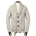 セッテフィーリ カシミア Settefili Cashmere ／ 【国内正規品】 ／ CARIAGGIカシミヤ3ゲージケーブル編みショールカラーニットカーディガン「TRC6CA」（ライトベージュメランジ）／ セール除外品 秋冬 メンズ イタリア カリアッジ ショールカラー