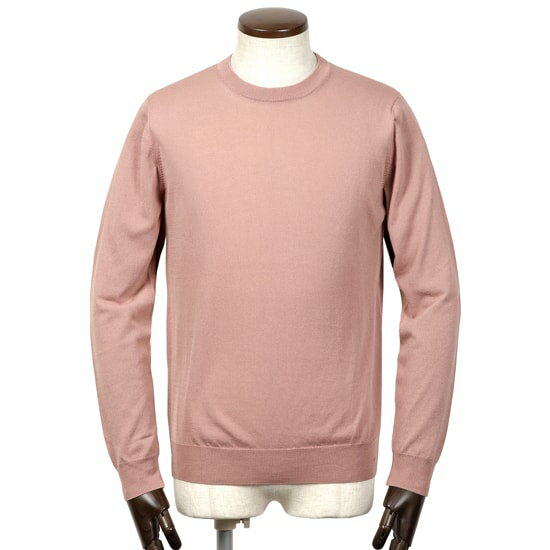 アレッサンドロルッピ Alessandro Luppi ／ 23SS FILMARドライコットンハイゲージ長袖クルーネックニット「2110」（ROSA ANTICO／ローズピンク）／ 春夏 メンズ イタリア 長袖ニット コットンニット アイスコットン 無地 ARTIC