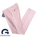 【SALE】ジェルマーノ GERMANO ／ 23SS 製品染めコットンストレッチオックスフォード1プリーツパンツ「521G-6910」（ライトピンク）／ 春夏 メンズ イタリア チノパン コットンパンツ 無地 ソンドリオ