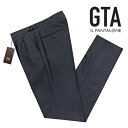 ジー・ティーアー 【SALE】ジーティーアー GTA ／ 【国内正規品】 ／ 23SS コットンリヨセルシアサッカーサイドアジャスター2プリーツパンツ「HERRICK」（ネイビー）／ エリック 春夏 メンズ ボトムス スラックス コットンパンツ