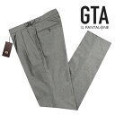 ジー・ティーアー 【ポイント10倍】【SALE】ジーティーアー GTA ／ 【国内正規品】 ／ 23SS コットンストレッチオックスフォードサイドアジャスター2プリーツパンツ「HERRICK」（ミディアムグレー）／ エリック 春夏 メンズ ボトムス コットンパンツ 無地