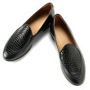 イルモカシーノ IL MOCASSINO ／  ／ 23SS クロコダイル型押し×カーフレザーベルジャンシューズ「BOLGHERI 02」（NERO／ブラック／玉符）／ メンズ イタリア 靴 革靴 レザーシューズ ローファー