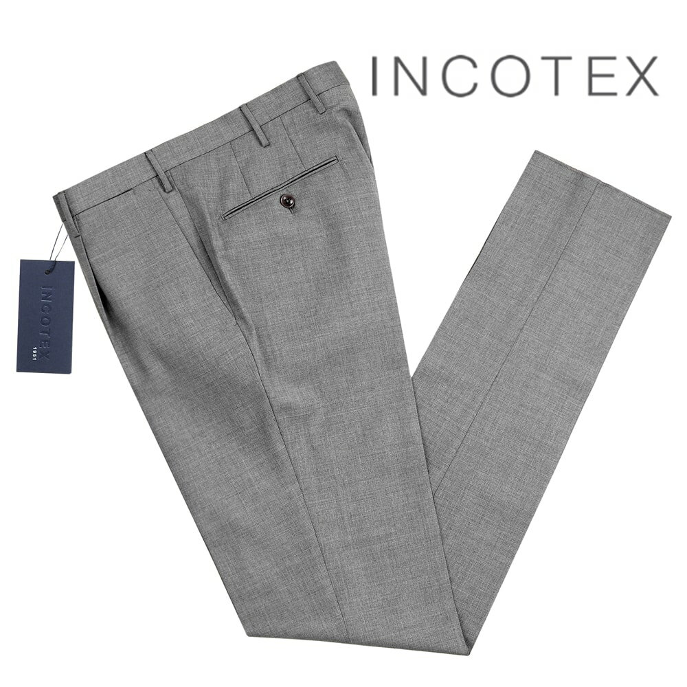 インコテックス INCOTEX ／ 【国内正規品】 ／ 23SS Super100’sウールトロピカル1プリーツパンツ「1T0031-5006T」（ミディアムグレー）／ 春夏 メンズ イタリア ボトムス スラックス ビジネス ウールパンツ 無地のサムネイル