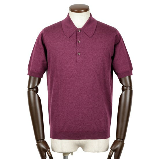 ジョンスメドレー JOHN SMEDLEY ／ ウールコットン30ゲージ半袖ニットポロシャツ「CISIS」（ROYAL PURPLE／ロイヤルパープル）／ アイシス 春夏 メンズ イギリス 半袖ポロシャツ シーアイランドコットン