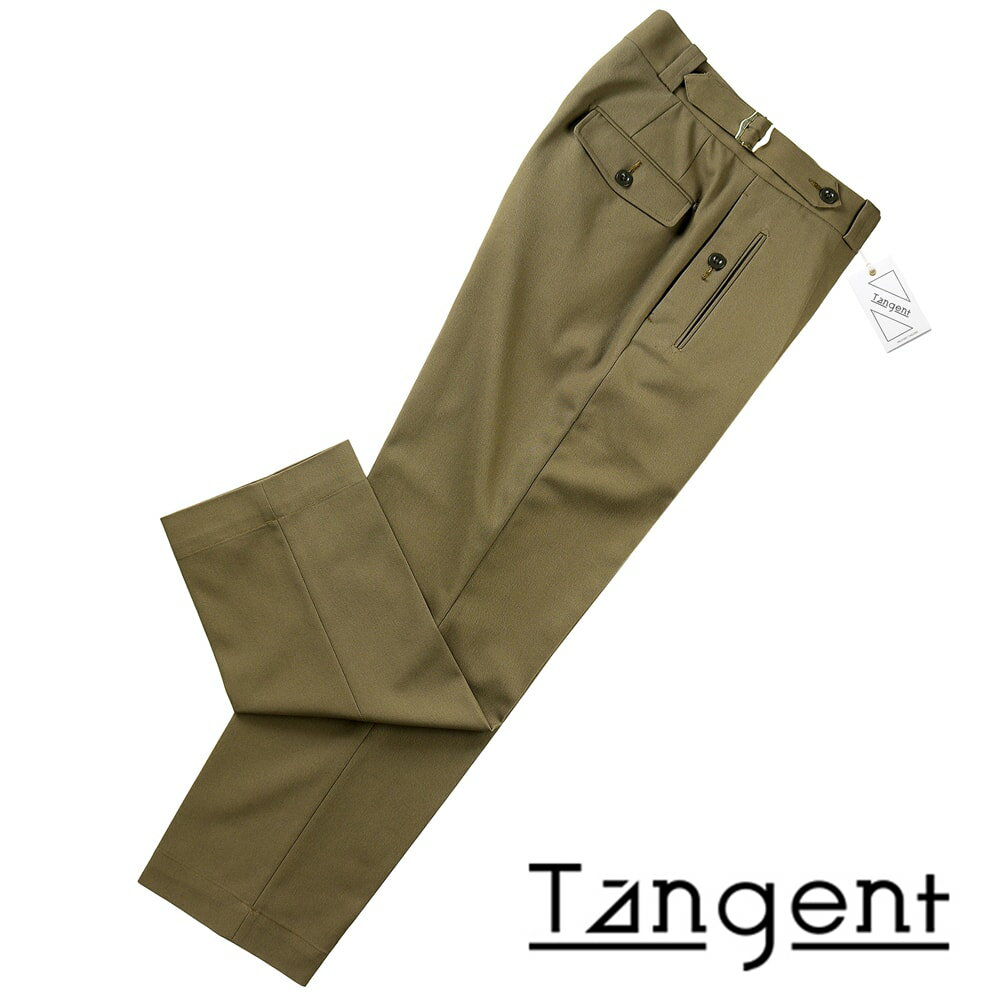 楽天粋な着こなし　楽天市場店タンジェント Tangent ／ 【国内正規品】 ／ コットンハードツイストツイル1940’sフランス軍モーターサイクルオーバーパンツ「TAN04 CHARLES」（MILITARY GREEN／ミリタリーグリーン）／ オールシーズン メンズ ボトムス ミリタリーパンツ