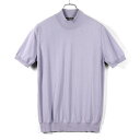 アレッサンドロルッピ Alessandro Luppi ／ 24SS FILMARドライコットンハイゲージ半袖モックネックニット「1222」（LAVANDA／ラベンダー）／ 春夏 メンズ イタリア 半袖ニット コットンニット アイスコットン 無地 ARTIC