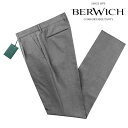 ベルウィッチ BERWICH ／ 【国内正規品】 ／ 24SS ウールストレッチトロピカル1プリーツパンツ J MORELLO DK GREY／ミディアムグレー ／ モレロ 春夏 メンズ イタリア ビジネス スラックス ウ…