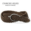 シャンボールセリエ CHAMBORD SELLIER / 【国内正規品】 / カーフスエードメッシュプンターレベルト「CATUS」(MARRON/ダークブラウン...