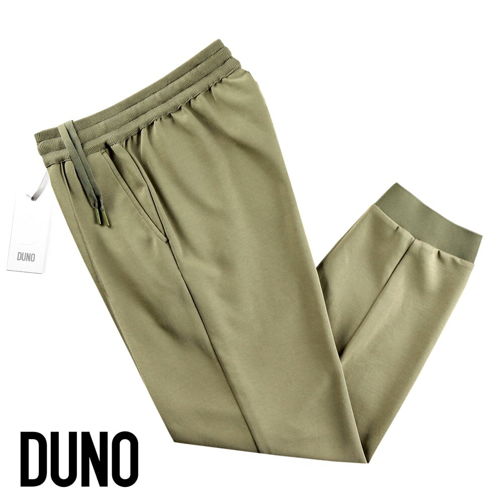 デュノ DUNO ／  ／ 24SS コットンシルケットジャージードローコードパンツ「CLONE」（オリーブ）／ 春夏 メンズ イタリア ボトムス シャーリングパンツ イージーパンツ スウェットパンツ