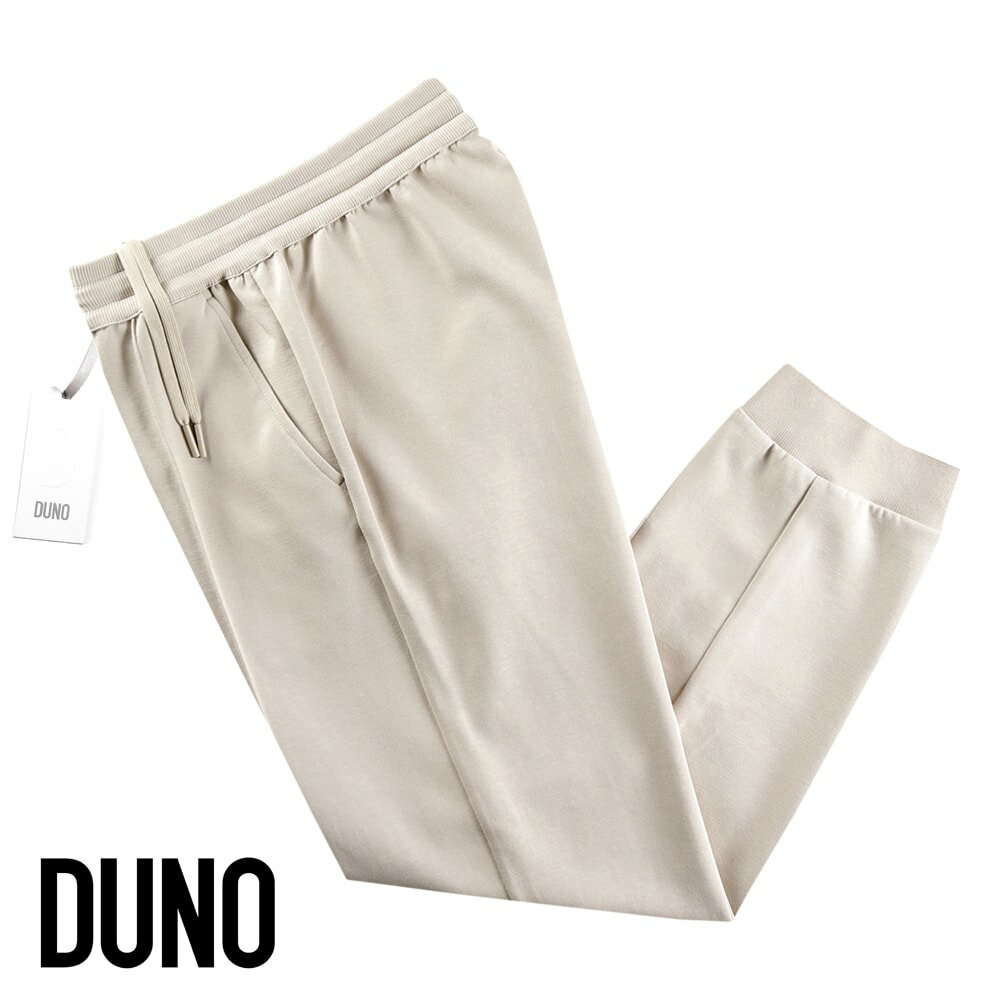 デュノ DUNO ／  ／ 24SS コットンシルケットジャージードローコードパンツ「CLONE」（アイスベージュ）／ 春夏 メンズ イタリア ボトムス シャーリングパンツ イージーパンツ スウェットパンツ
