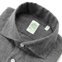 フィナモレ Finamore ／ 【国内正規品】 ／ 24SS 当店別注リネンポプリンワンピースカラーシャツ「PANTELLERIA」（ダークグレー）／ 春夏 メンズ イタリア 麻シャツ リネンシャツ ショート丈 製品洗い 無地