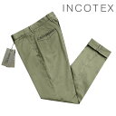 インコテックススラックス INCOTEX SLACKS ／ 【国内正規品】 ／ 24SS 製品染めコットンストレッチギャバジンチノパンツ 17S100-9664A オリーブ ／ 3シーズン メンズ イタリア ボトムス チノパ…