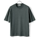 【ポイント10倍】 ジョンスメドレー JOHN SMEDLEY ／ 24SS シーアイランドコットン24ゲージ半袖クルーネックニット「TINDALL」（GRANITE／グラニート）／ ティンダール S4509 春夏 メンズ イギリス 半袖ニット 海島綿 リラックスフィット