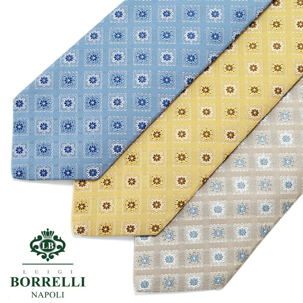 ルイジボレッリ ルイジボレッリ ルイジボレリ LUIGI BORRELLI ／ 24SS シルクジャカード小花柄ネクタイ「4502031」（3 colors）【ネコポス対応 ／ 1点のみ・同梱不可】【ラッピング対応】／ あす楽非対応 ブランド ビジネス オールシーズン イタリア