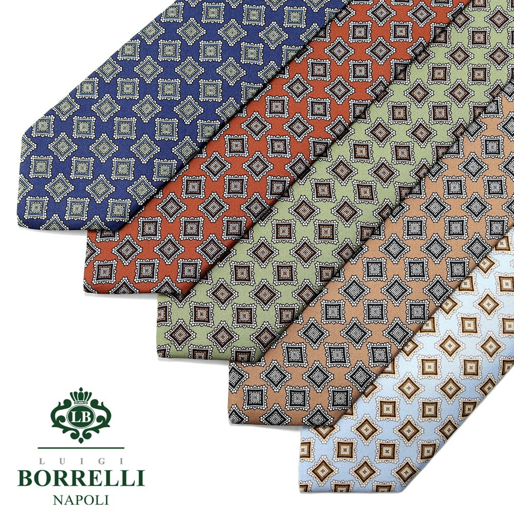 ルイジボレッリ ルイジボレッリ ルイジボレリ LUIGI BORRELLI ／ 24SS シルクツイルプリント小紋柄ネクタイ「456001」（5 colors）【ネコポス対応 ／ 1点のみ・同梱不可】【ラッピング対応】／ あす楽非対応 ブランド ビジネス オールシーズン イタリア