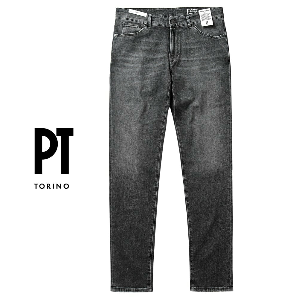 PT TORINO DENIM ピーティートリノデニム ／ 【国内正規品】 ／ 24SS ウォッシュドコットンストレッチブラックデニムジーンズ「SWING」（ウォッシュドグレー）／ PT05 PTトリノ オールシーズン メンズ ボトムス デニム ジーンズ