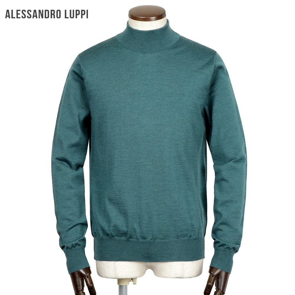 アレッサンドロルッピ Alessandro Luppi / 25-26AW ZEGNA BARUFFAキャッシュウールハイゲージモックネックニット「1222」(SLATE GREEN/スモークグリーン)/ 秋冬 メンズ イタリア セーター ウォッシャブルウール ゼニアバルッファ