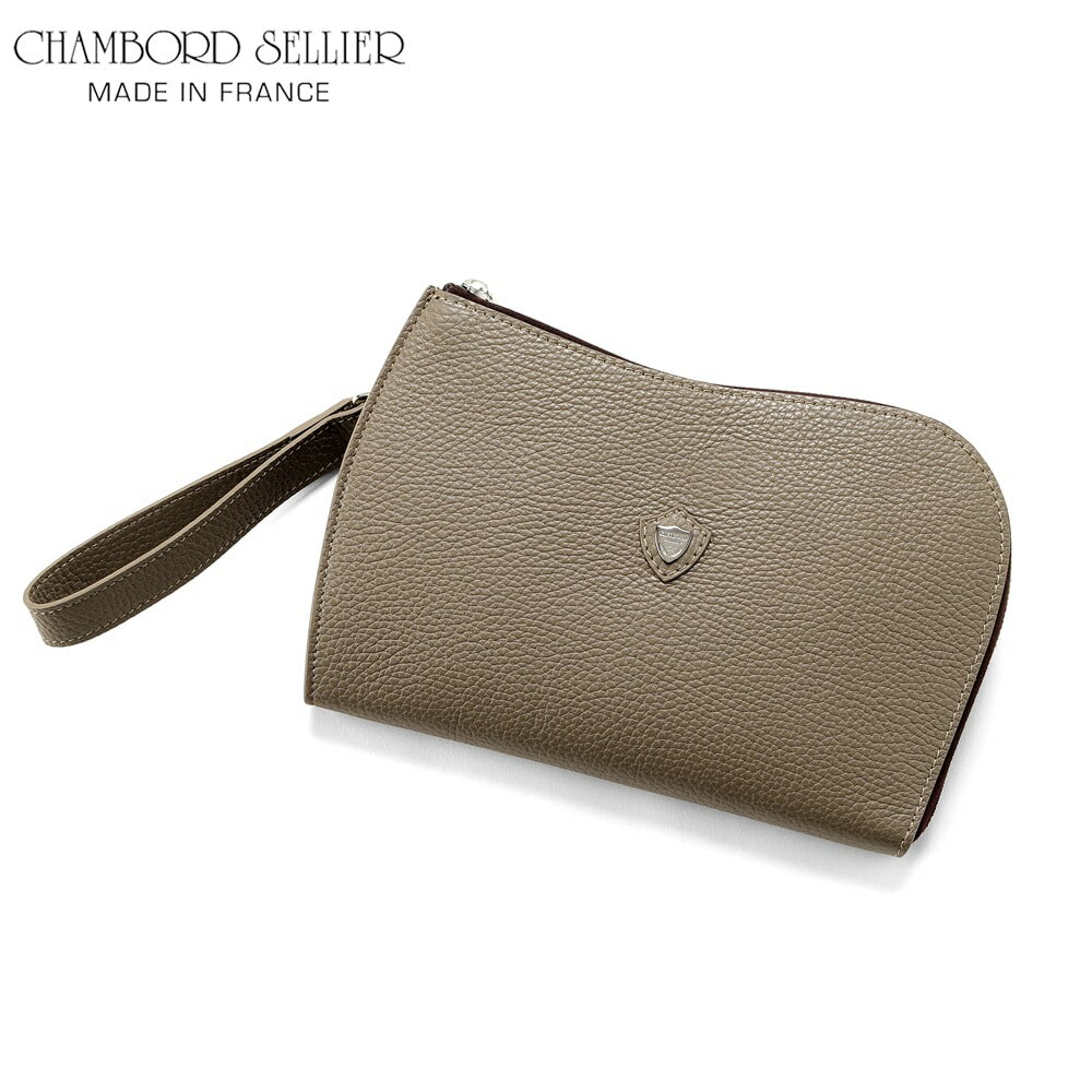 【ポイント10倍】シャンボールセリエ CHAMBORD SELLIER ／ 【国内正規品】 ／ フレンチシュリンクレザー2WAYスモールクラッチバッグ「PETIT ANGERS」（TAUPE／トープ）／ セール除外品 セカンドバッグ フランス メンズ レディース 男女兼用 レザーバッグ カバン