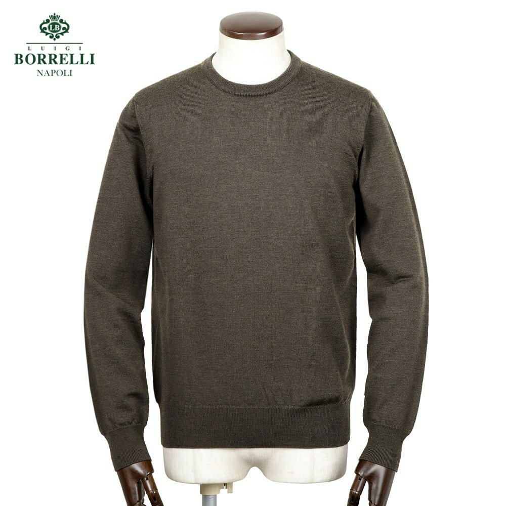 ルイジボレッリ ルイジボレリ LUIGI BORRELLI / 25-26AW ウールハイゲージクルーネックニット「12KN901」(ダークブラウン)【ラッピン...