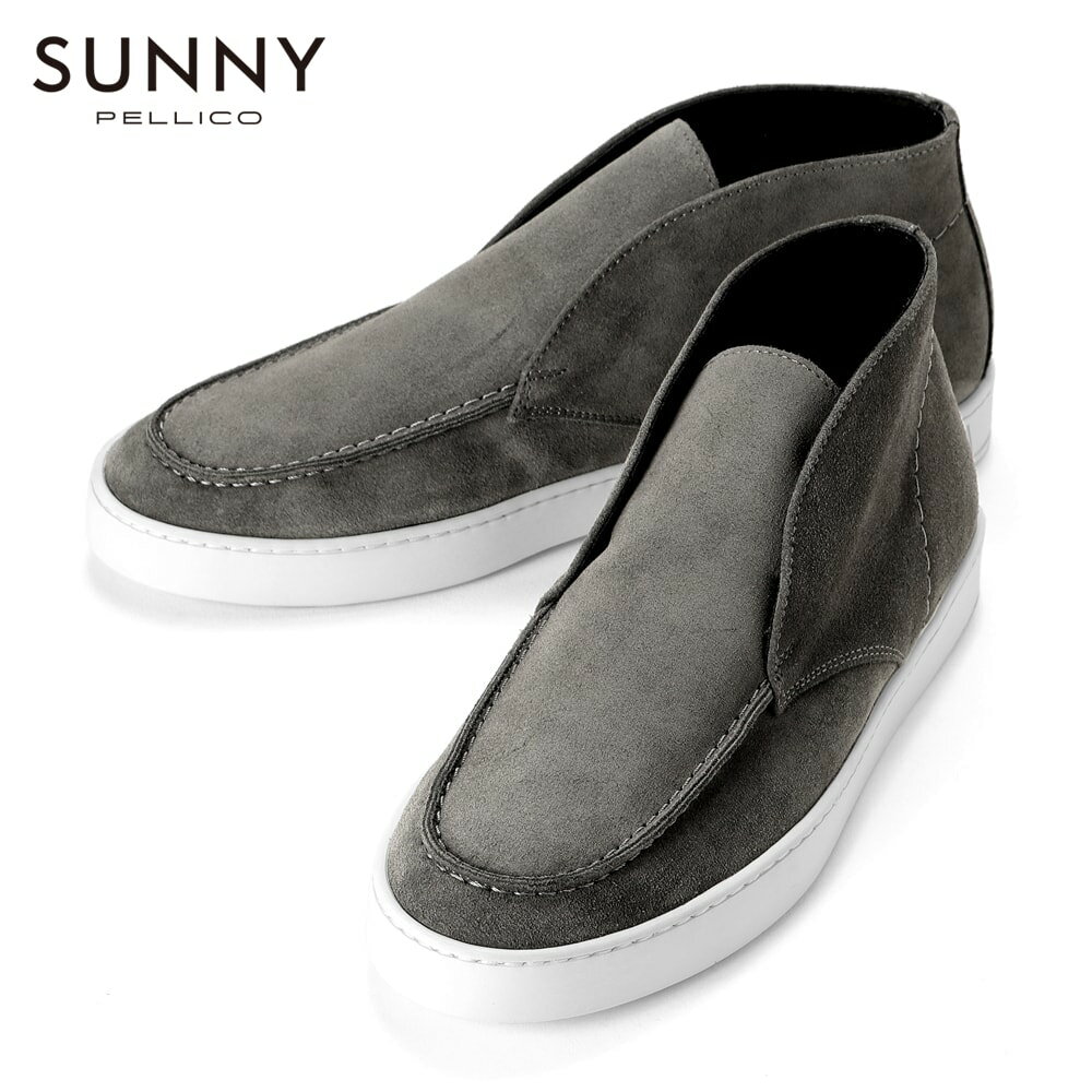 ペリーコサニー PELLICO SUNNY / 【国内正規品】 / カーフスエードモカシンアンクルブーツ「M007」(FUMO/グレー)/ メンズ イタリア 靴...