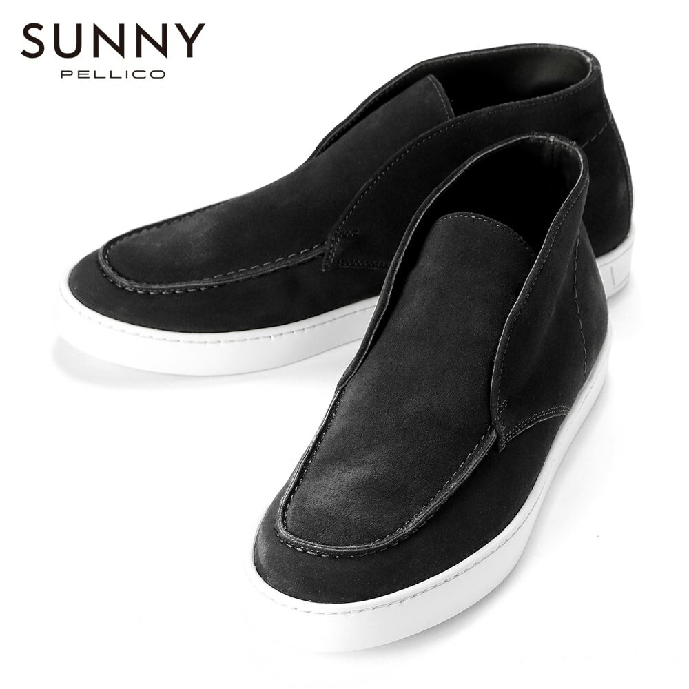 ペリーコサニー PELLICO SUNNY / 【国内正規品】 / カーフスエードモカシンアンクルブーツ「M007」(NERO/ブラック)/ メンズ イタリア ...