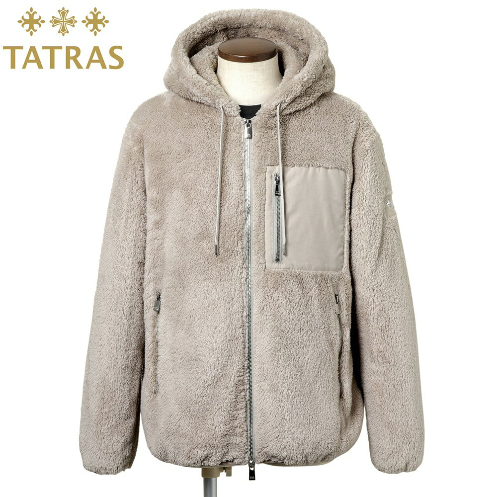 タトラス ボアパーカー メンズ タトラス TATRAS ／ 【国内正規品】 ／ ポリエステルボアフリースフーデッドブルゾン「MENFI」（ライトグレー）【ハンガー便選択OK】／ メンフィ MJXA0212033588 秋冬 メンズ パーカー ジャケット