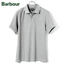 【ポイント10倍】バブアー Barbour 【国内正規品】 / 25SS コットン鹿の子リブカラー半袖ポロシャツ「TAILOED POLO SHIRT(MML0358)」(ミディアムグレー)/ 春夏 メンズ トップス カノコポロ イギリス ロゴ刺繍 ゴルフ