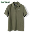【ポイント10倍】バブアー Barbour 【国内正規品】 / 25SS コットン鹿の子リブカラー半袖ポロシャツ「TAILOED POLO SHIRT(MML0358)」(オリーブ)/ 春夏 メンズ トップス カノコポロ イギリス ロゴ刺繍 ゴルフ