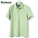 バブアー Barbour 【国内正規品】 / 25SS コットン鹿の子リブカラー半袖ポロシャツ「TAILOED POLO SHIRT(MML0358)」(ペールグリーン)/ 春夏 メンズ トップス カノコポロ イギリス ロゴ刺繍 ゴルフ