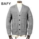 【SALE】バフィー BAFY / 25SS GIZAコットン7ゲージクロシェ編みニットカーディガン「C9794」(グレー)/ 春夏 メンズ イタリア 長袖ニット 羽織り エジプト綿 セージア