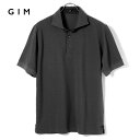 ジム GIM / 【国内正規品】 / 当店別注 手染め40番手双糸コットン引き揃え鹿の子半袖ポロシャツ「25201529」(ブラック)/ 春夏 メンズ 日本製 台襟ポロ ドレスポロ カノコポロ ワイドカラー
