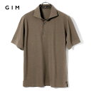【ポイント10倍】ジム GIM / 【国内正規品】 / 当店別注 手染め40番手双糸コットン引き揃え鹿の子半袖ポロシャツ「25201529」(モカブラウン)/ 春夏 メンズ 日本製 台襟ポロ ドレスポロ カノコポロ ワイドカラー