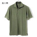 【ポイント10倍】ジム GIM / 【国内正規品】 / 当店別注 手染め40番手双糸コットン引き揃え鹿の子半袖ポロシャツ「25201529」(カーキ)/ 春夏 メンズ 日本製 台襟ポロ ドレスポロ カノコポロ ワイドカラー