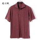 【ポイント10倍】ジム GIM / 【国内正規品】 / 当店別注 手染め40番手双糸コットン引き揃え鹿の子半袖ポロシャツ「25201529」(ワイン)/ 春夏 メンズ 日本製 台襟ポロ ドレスポロ カノコポロ ワイドカラー